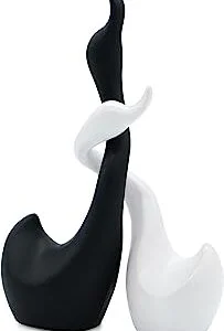 Pareja de cisnes de cerámica