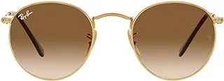 ROUND METAL RB 3447 - Gafas de sol para hombre, color dorado/marrón claro sombreado 50/21/145 Ray-Ban