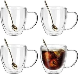 Tazas de café transparentes de