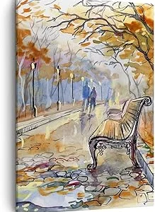 Lienzos decorativos Path Banco otoño