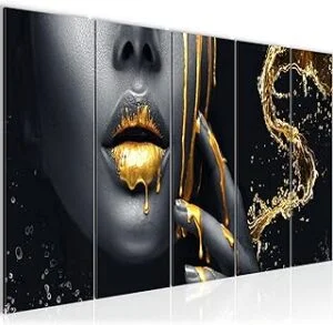 Cuadro XXL labios dorados 200