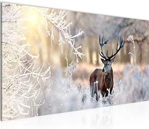 Cuadro Decorativo Invierno Ciervo 1