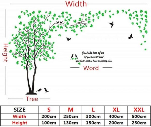 Árbol 3D Pegatinas de Pared, DIY Árbol Calcomanías Murales Adhesivo Pegatinas Decoración Hogareña Artes de Salón, Dormitorio, Habitación para Niños, Pared de TV(XL-400 * 200cm,Rojo Izquierda) - Imagen 6