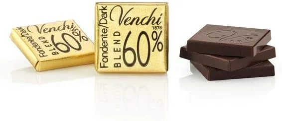 Venchi Pure Blend 60% in Bulk Bag, 1 kg - Dark Chocolate from Africa and Central America - Gluten-Free