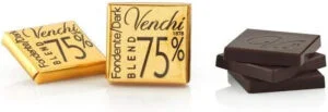 Venchi Blend 75 % en Bolsa a Granel, 1 kg - Mezclas Refinadas de Cacao Criollo y Forastero - Chocolate Negro Sin Gluten