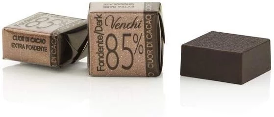 Venchi Cubotto de Chocolate Negro 85 % en Bolsa a Granel, 1 kg - Mezclas Refinadas de Cacao Criollo y Forastero - Sin Gluten
