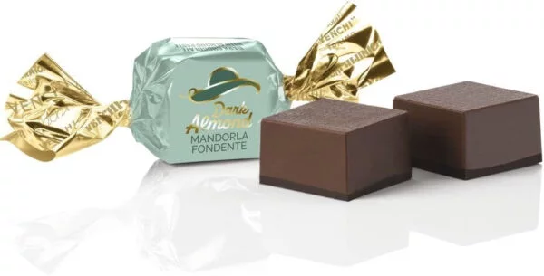 Venchi - Italian Desserts Collection - Dark Almond en Paquete de 1 kg - Bombones de Chocolate Negro con Pasta de Almendras, 1 kg - Sin Gluten - Vegano
