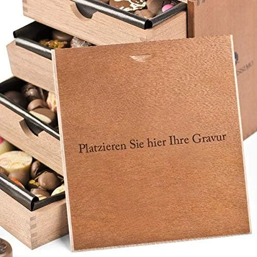ChocoMassimo – Gracias – 40 deliciosos bombones en una caja de madera con cajones | gracias presente | Idea de regalo | Mujer | Hombre | Adulto | Amigo | Padres | Colega | Mujeres | Hombres - Imagen 5