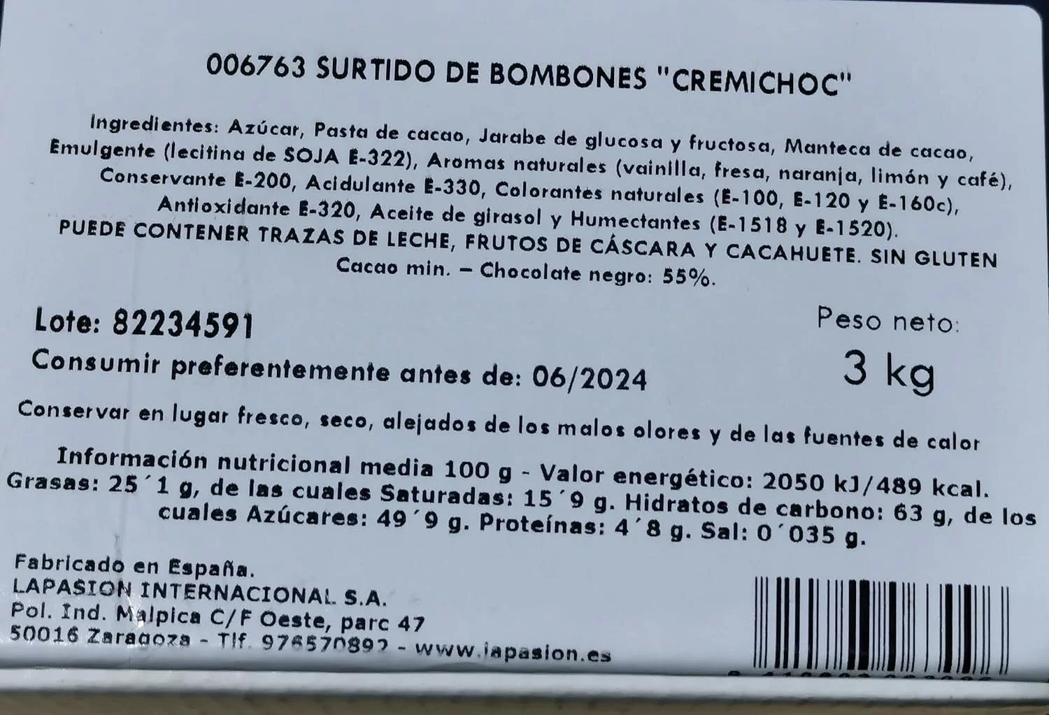 LAPASION - Bombones Rellenos De Crema De Frutas (Cremitas) | 3 Kg - Imagen 2