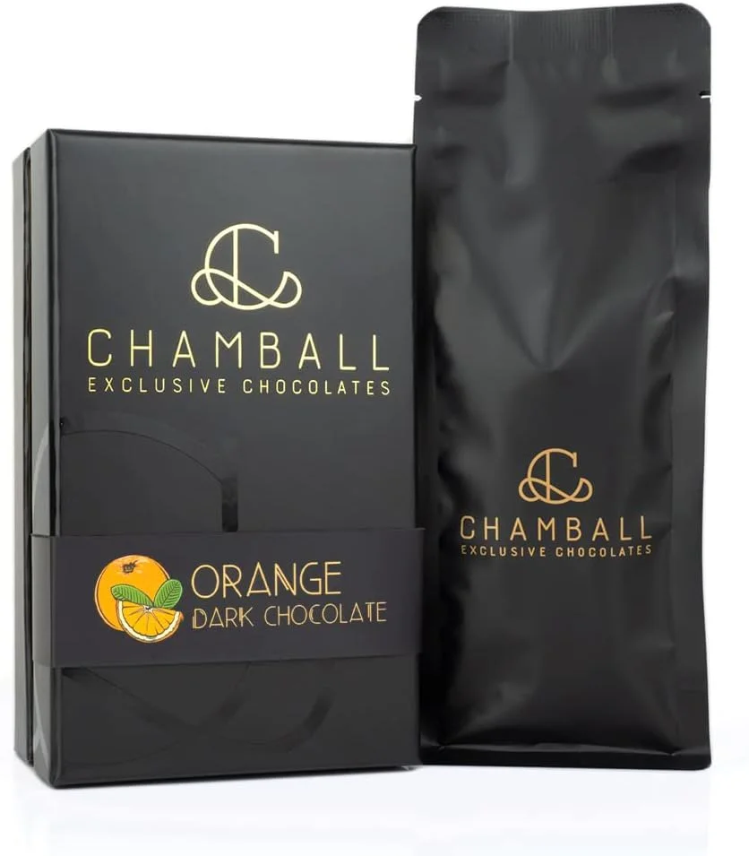 Chamball Orange Box. Artisan chocolate, this combination of dark chocolate with candied orange is a true delight for the most discerning palates. - Image 3