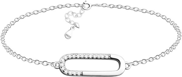 Sofia Milani - Pulsera para Mujeres en Plata de Ley 925 - con Circonita - Colgante de Oval