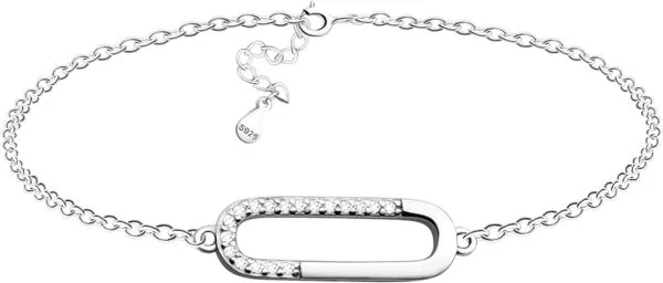 Sofia Milani - Pulsera para Mujeres en Plata de Ley 925 - con Circonita - Colgante de Oval