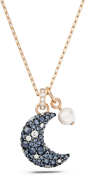 Swarovski Luna, Motivo de Media Luna, Baño Tono Oro Rosa