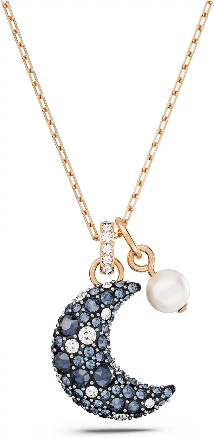 Swarovski Luna, Motivo de Media Luna, Baño Tono Oro Rosa