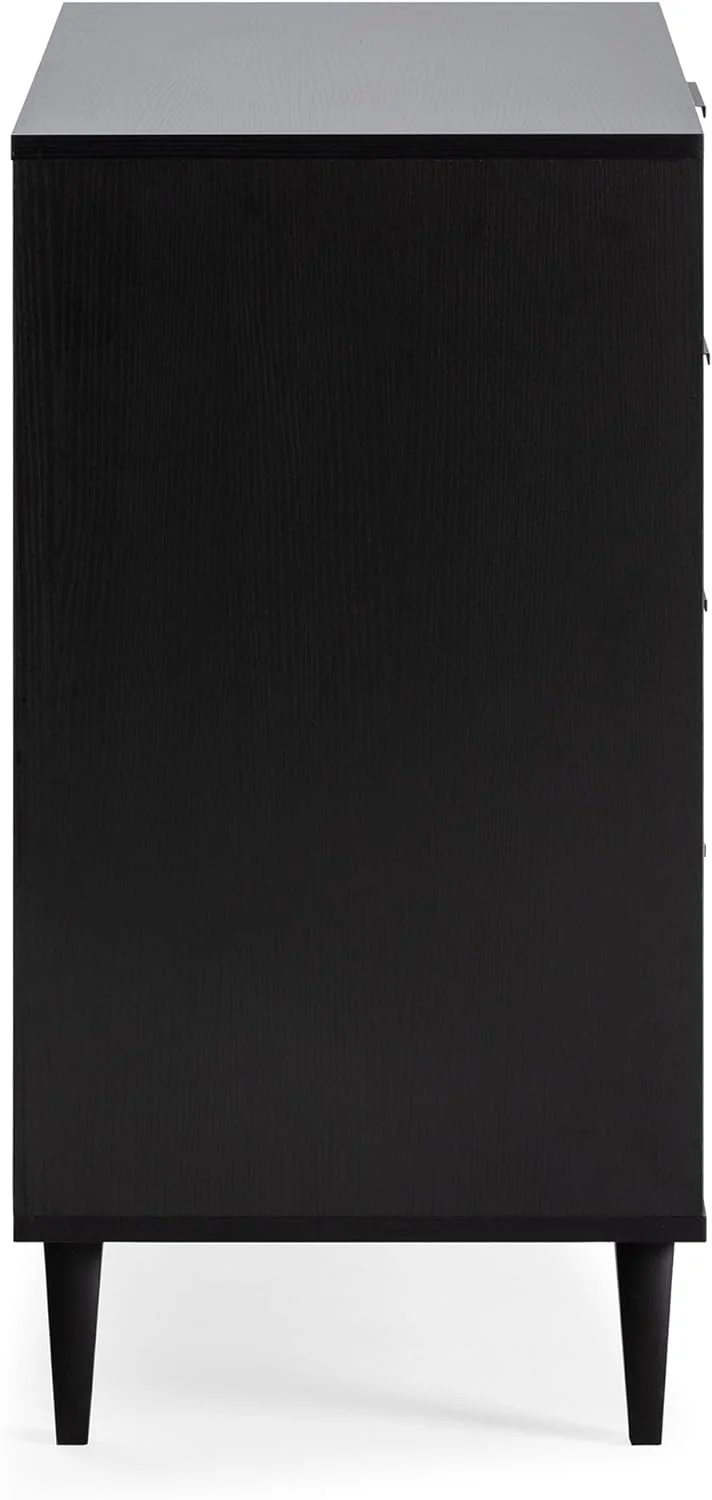 Cómoda de Noche Kalma 4 cajones Color Negro/Madera, 80 cm (Ancho) 40 cm (Profundo) 76 cm (Altura) - Imagen 4