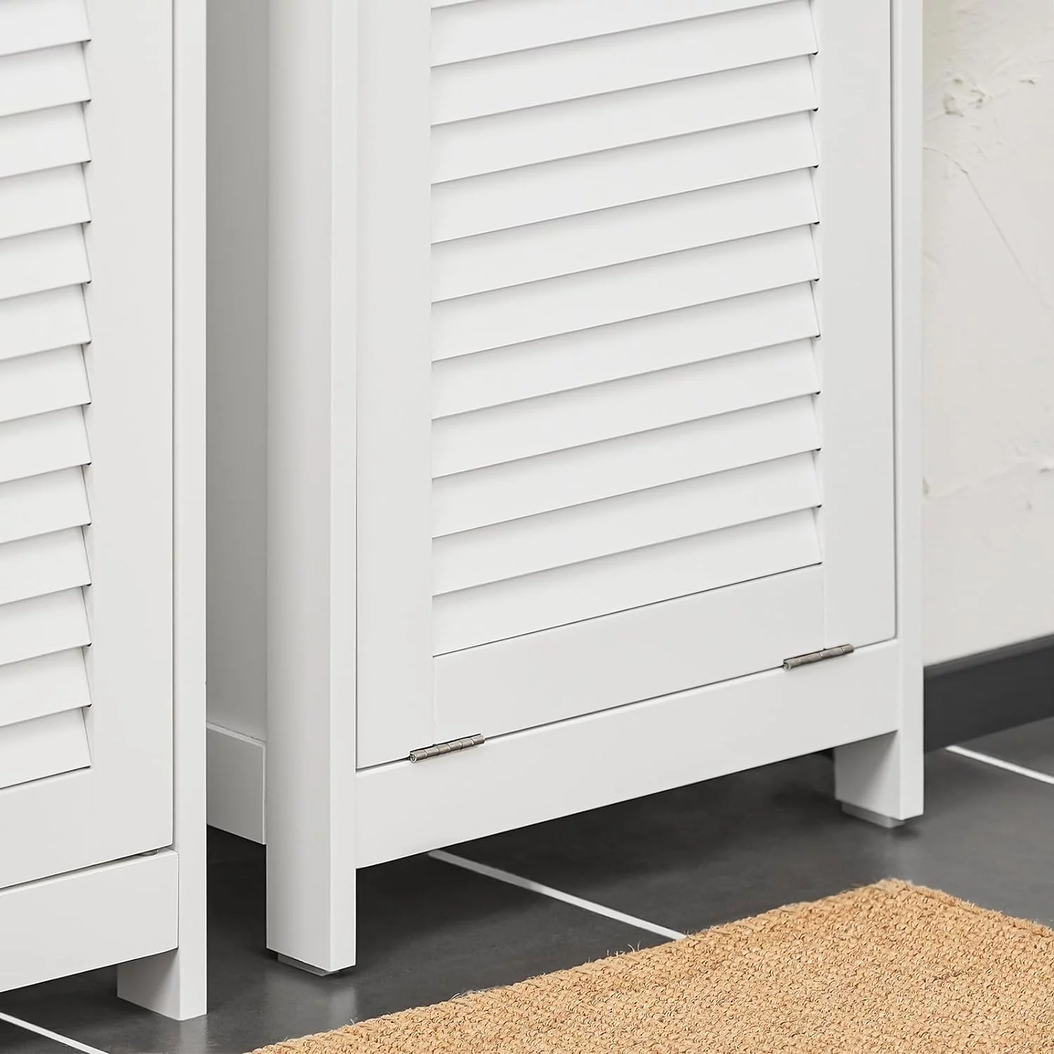 Mueble Columna de Baño con 1 Cesto para Ropa Sucia - Imagen 8