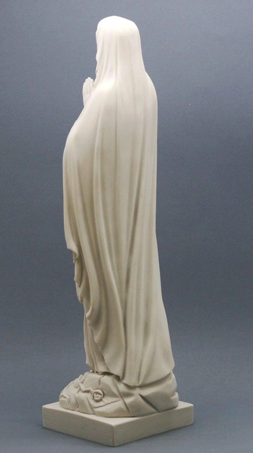 Escultura de mármol fundido griego de la Virgen María de Nuestra Señora, 15.75 pulgadas - Imagen 6