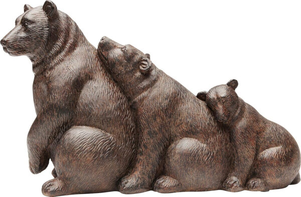 Figura deco Relaxed Bear Family, familia de osos, sala de estar,poliresina, hecho a mano