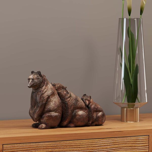 Figura deco Relaxed Bear Family, familia de osos, sala de estar,poliresina, hecho a mano - Imagen 2