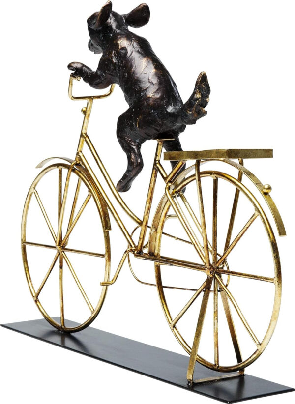 Objeto deco Dog With Bicycle, 44cm, perro con bicicleta, sala de estar, acero lacado - Imagen 4