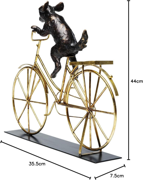 Objeto deco Dog With Bicycle, 44cm, perro con bicicleta, sala de estar, acero lacado - Imagen 8