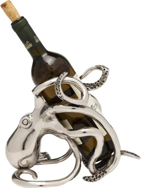 Octopus-Portabidón, aluminio niquelado, plata, 24.25x16.5cm20.5cm