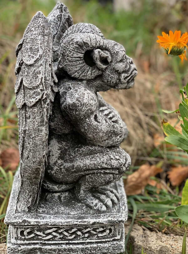 Figura de piedra de guardapuertas gogle en cuclillas, resistente a las heladas, resistente a la intemperie, piedra fundida - Imagen 3