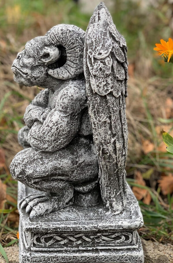 Figura de piedra de guardapuertas gogle en cuclillas, resistente a las heladas, resistente a la intemperie, piedra fundida - Imagen 6