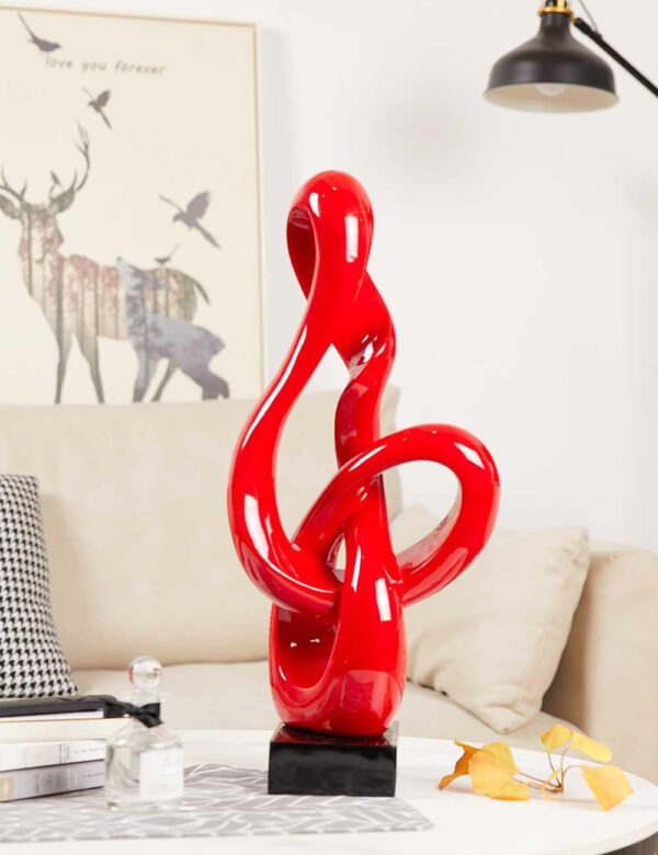 Decorativa Figure Musico Piano Regalo Treble Escultura Resina Musical Note Rojo 57cm - Imagen 2