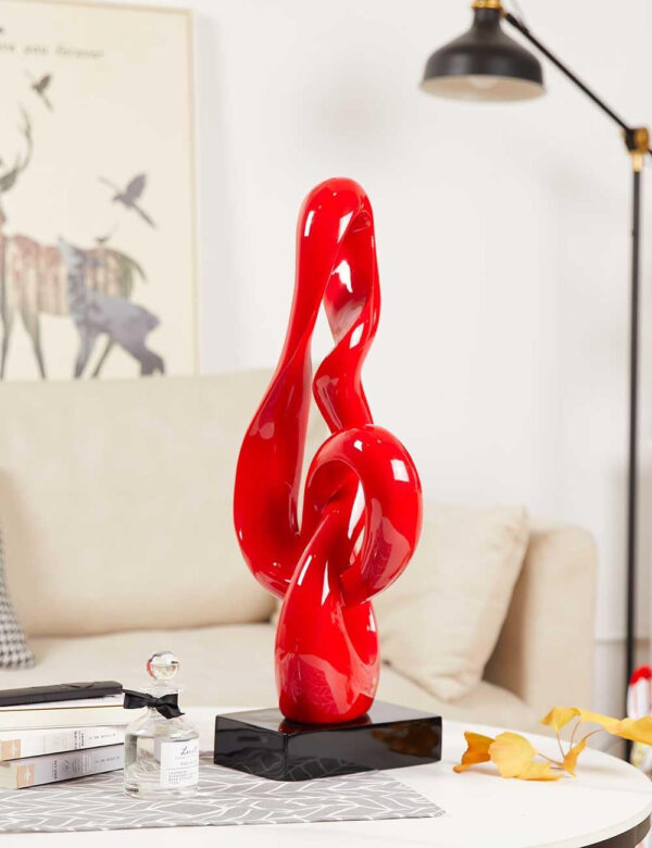 Decorativa Figure Musico Piano Regalo Treble Escultura Resina Musical Note Rojo 57cm - Imagen 3