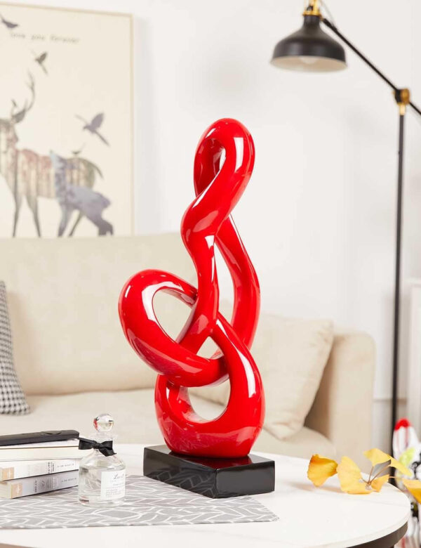 Decorativa Figure Musico Piano Regalo Treble Escultura Resina Musical Note Rojo 57cm - Imagen 4