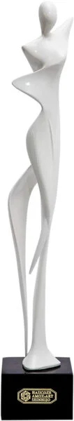 Figura Mujer Escultura Yoga Decorativa Dama Estatua Resina Regalo 42cm