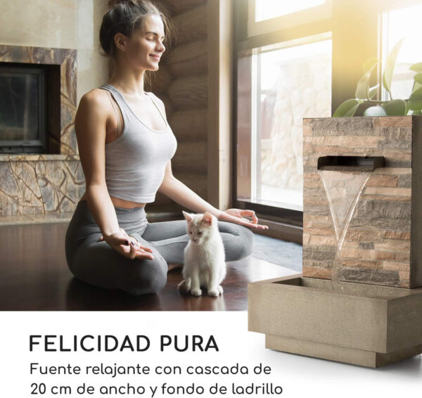 Fuente de Agua Decorativa, Bombea hasta 1000 l/h, Potencia 15 W, Protección IPX8, Uso Exteriores e Interiores, Aspecto Granito, Ladrillo Visto, Gris galvanizado - Imagen 2