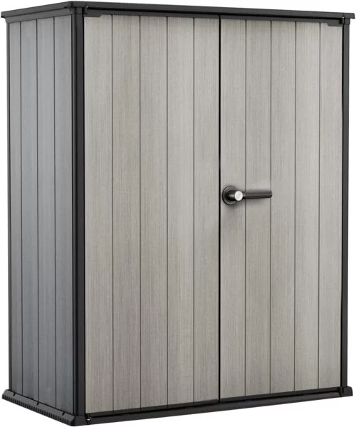 Cobertizo de jardín Exterior, 1400L, Color Gris, tecnología Duotech Paredes aptas para Pintar, 170.4 x 140 x 73.6 cm
