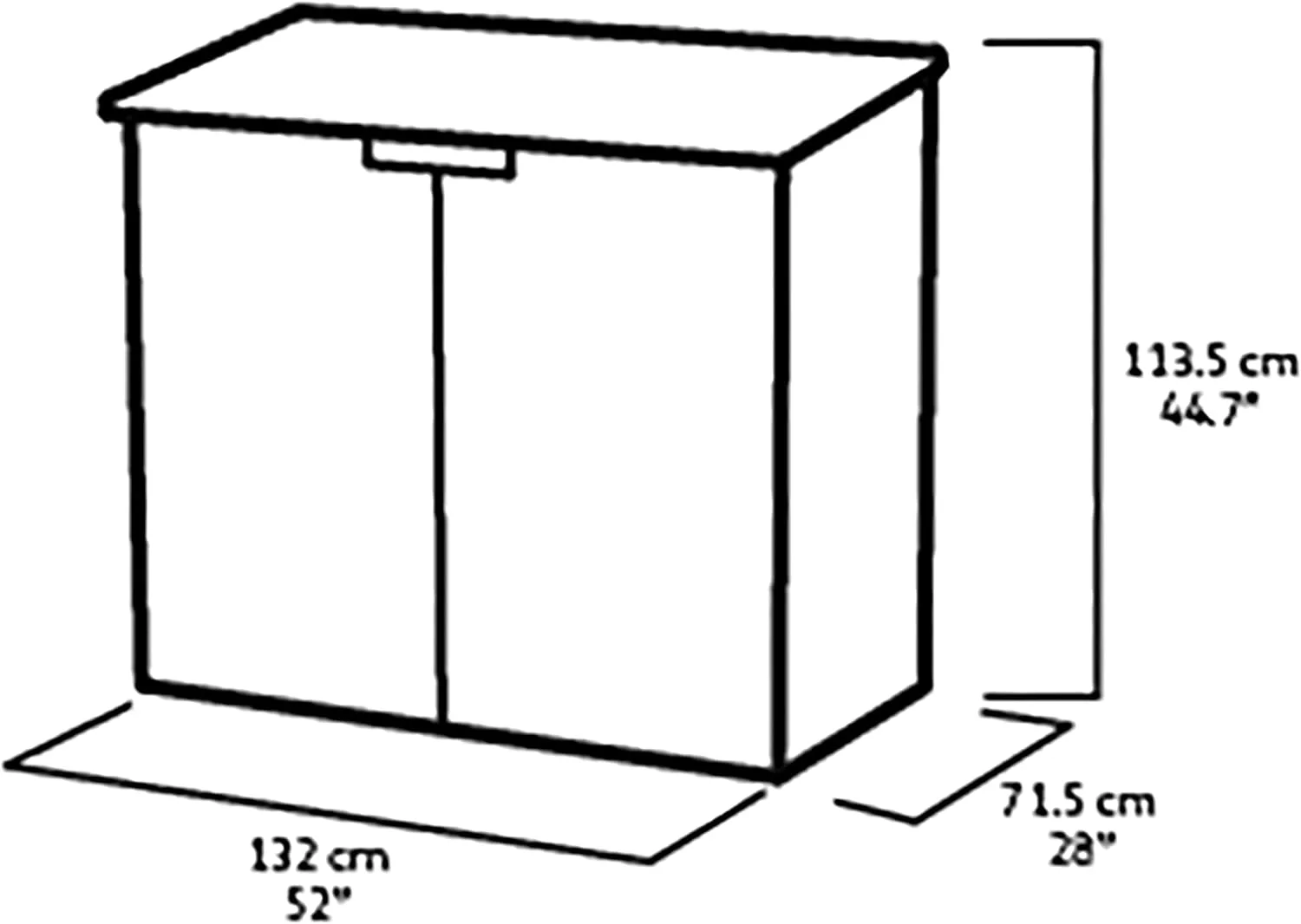 Cobertizo de almacenamiento para jardín exterior, 132 x 71,5 x 113,5 cm, gris claro con tapa gris oscuro - Imagen 7