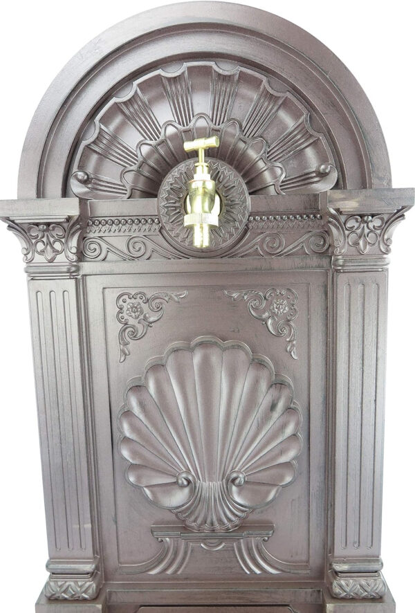 Fuente de pared, grifo de agua exterior, dispensador de agua, fuente de habitación, columna de dispensador, antiguo, retro, estilo Art Nouveau, gótico, conexión para manguera de jardín, - Imagen 4