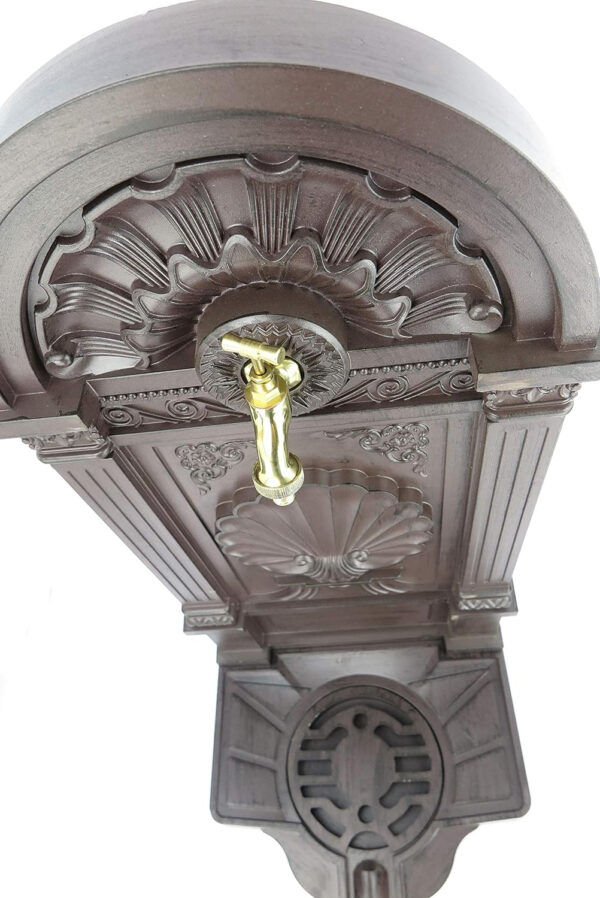 Fuente de pared, grifo de agua exterior, dispensador de agua, fuente de habitación, columna de dispensador, antiguo, retro, estilo Art Nouveau, gótico, conexión para manguera de jardín, - Imagen 5