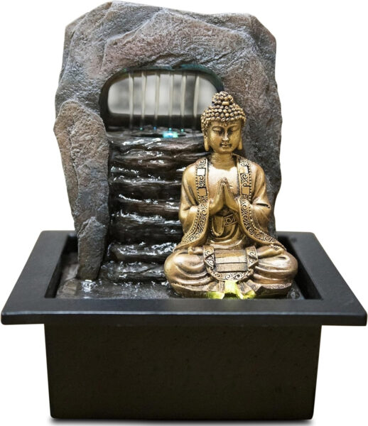 Zen Dao - Fuente de Resina (21 x 17 x 25 cm), Color Bronce