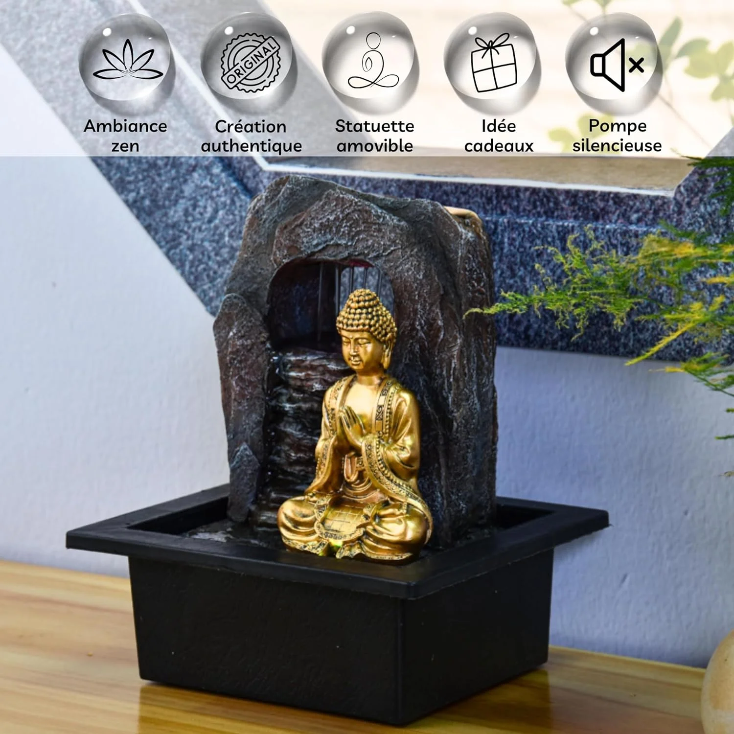 Fuente de Agua Zen Dao Buda con LED | Ambiente Relajante - Imagen 9