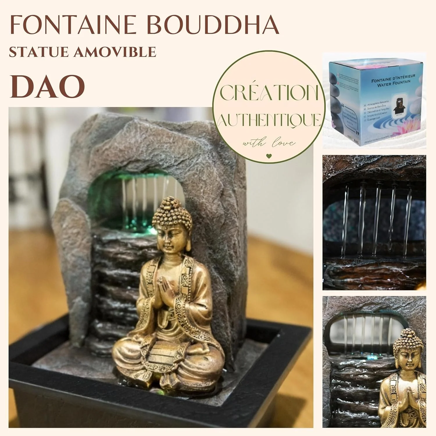 Fuente de Agua Zen Dao Buda con LED | Ambiente Relajante - Imagen 10
