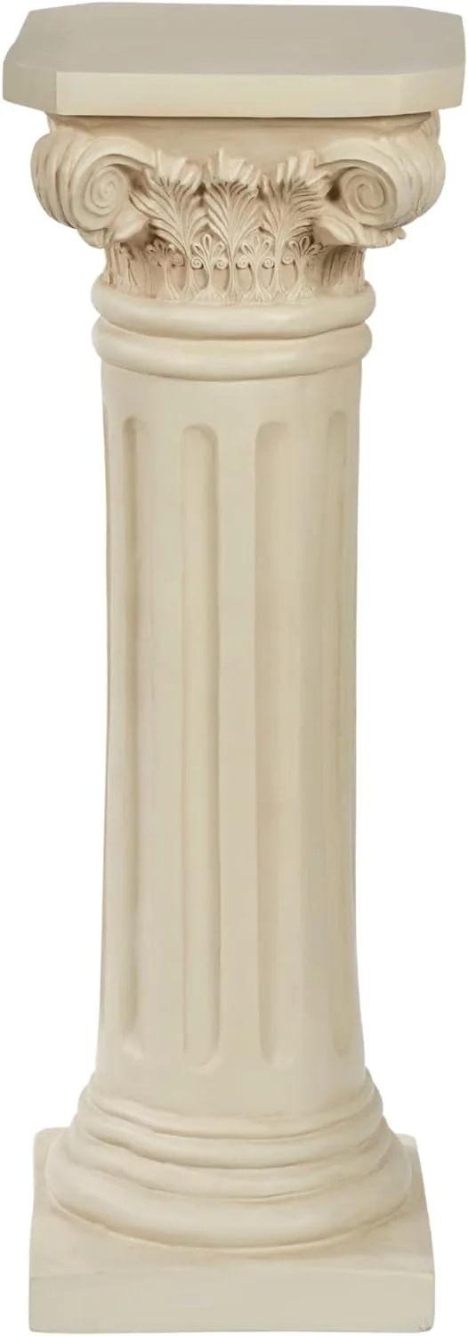 Touch of Class Pedestal de columna clásico - Marfil antiguo - Interior, exterior - Hecho de resina con fibra de vidrio - Pilares romanos para esculturas de mesa, estatuas, jarrón, jardín
