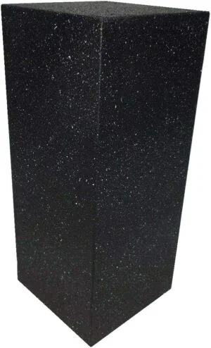 Columna decorativa de madera con efecto granito, color negro, 101 cm de alto, 30 cm de ancho, 30 cm de profundidad, tablero DM.