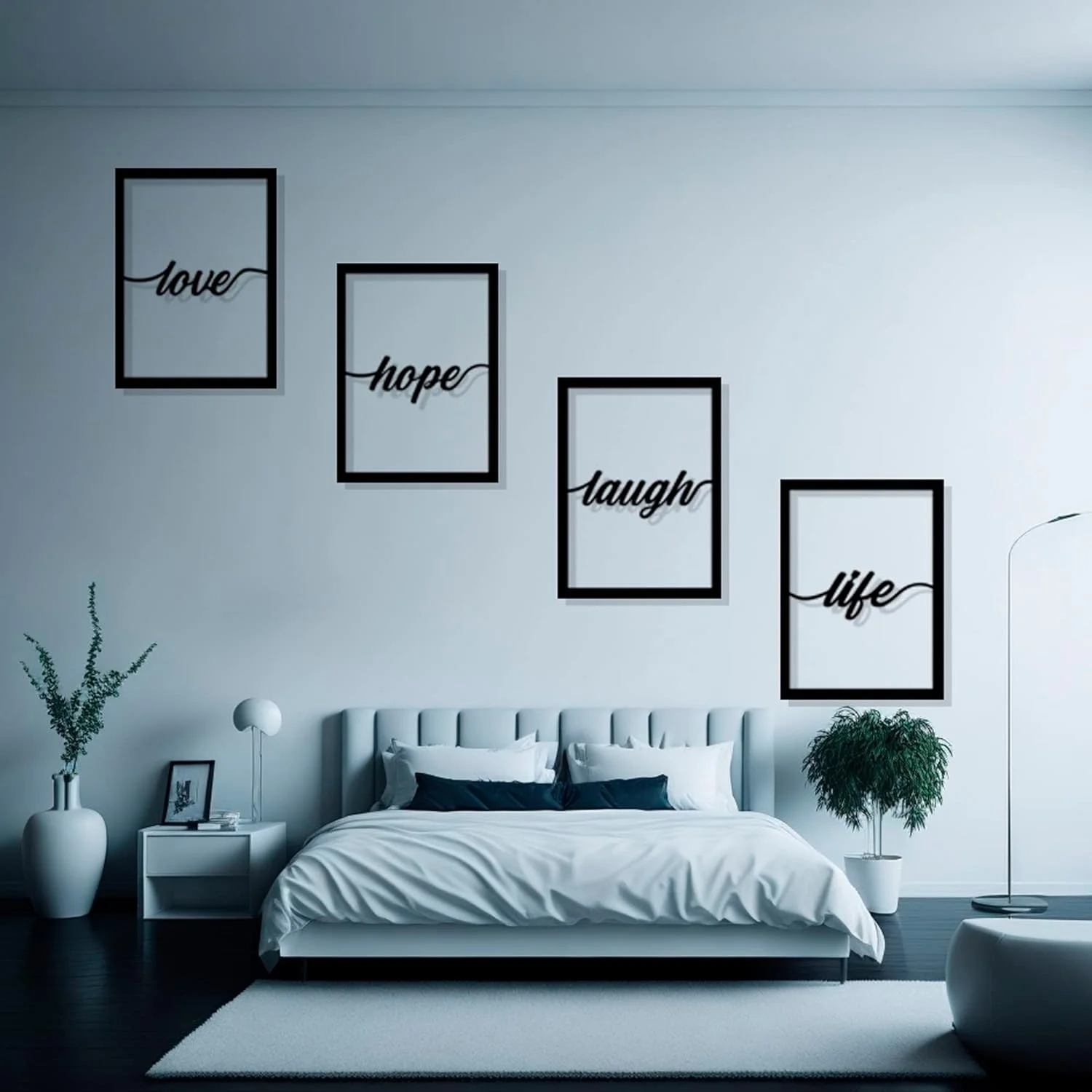 4 Panels Artwork, Home Decor, Modern Living Room Wall Art, Bedroom Picture, Wall Decoration (4 Panels, Love) - Image 8