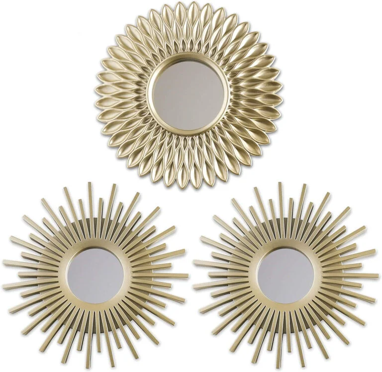 Espejos Pared Decorativos Pack 3 Espejos Decorativos Ideales para Decoracion Casa Habitación y Salón | Espejos Redondos Pared Regalos Originales para Mujer | Decoracion Pared