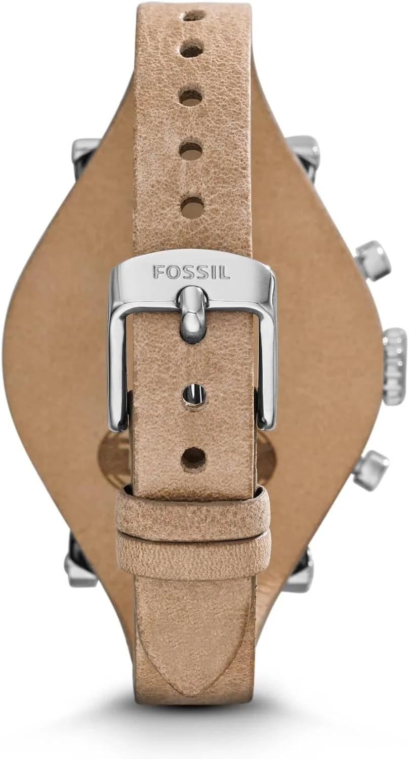 Fossil Reloj para mujer Original Boyfriend, movimiento cronógrafo de cuarzo, caja de acero rosa dorado de 38 mm con correa de piel auténtica, ES3838 - Imagen 3