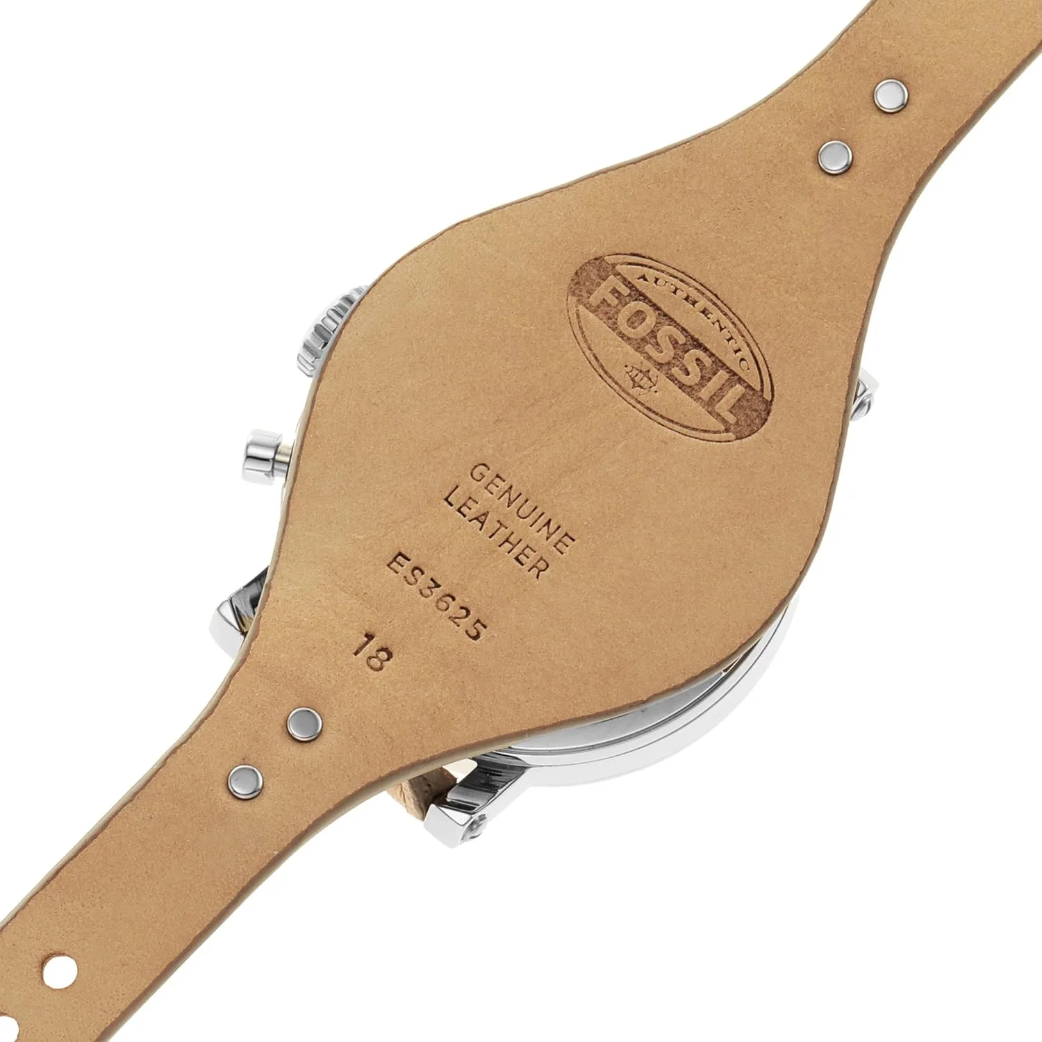 Fossil Reloj para mujer Original Boyfriend, movimiento cronógrafo de cuarzo, caja de acero rosa dorado de 38 mm con correa de piel auténtica, ES3838 - Imagen 4