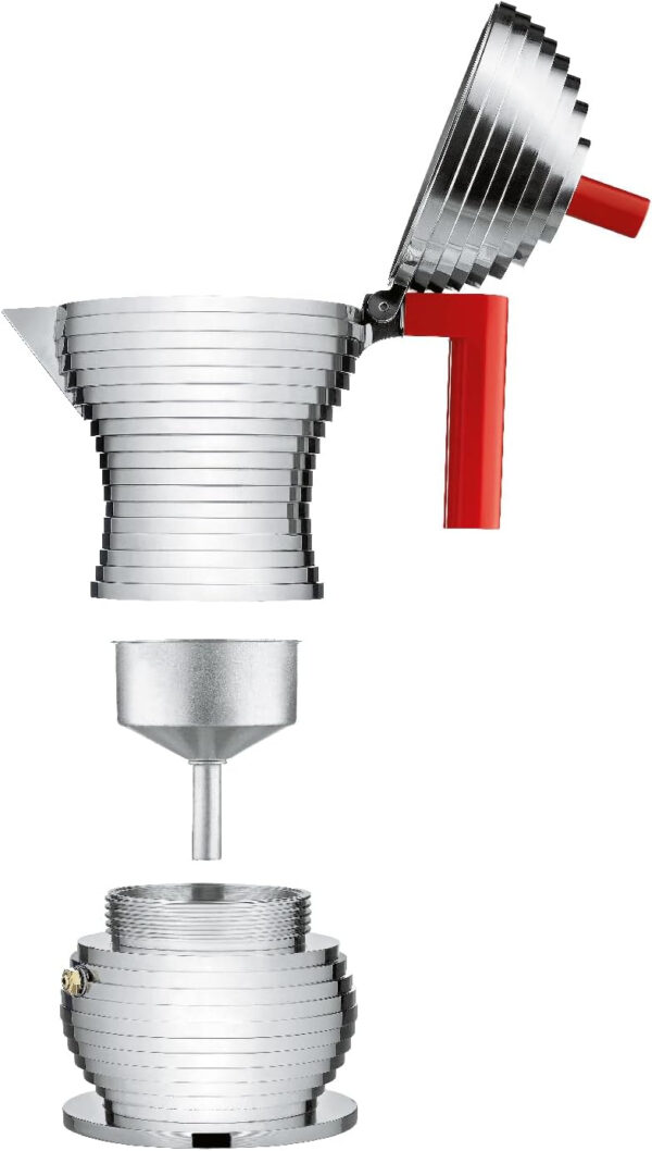 Alessi Cafetera de espresso Pulcina, rojo, 150 ml - Imagen 4