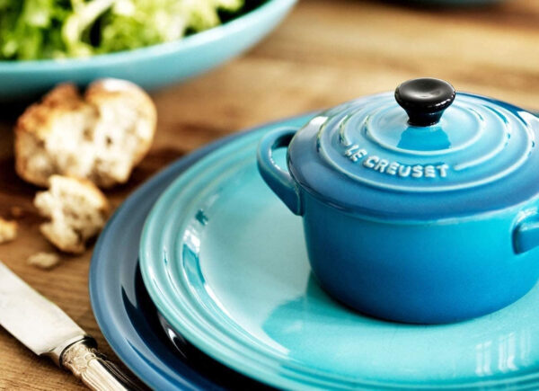 Le Creuset Set de 4 mini cocottes de cerámica de gres, 250 ml, ⌀ 10 cm, Verde y azul, 79212105139100 - Imagen 5