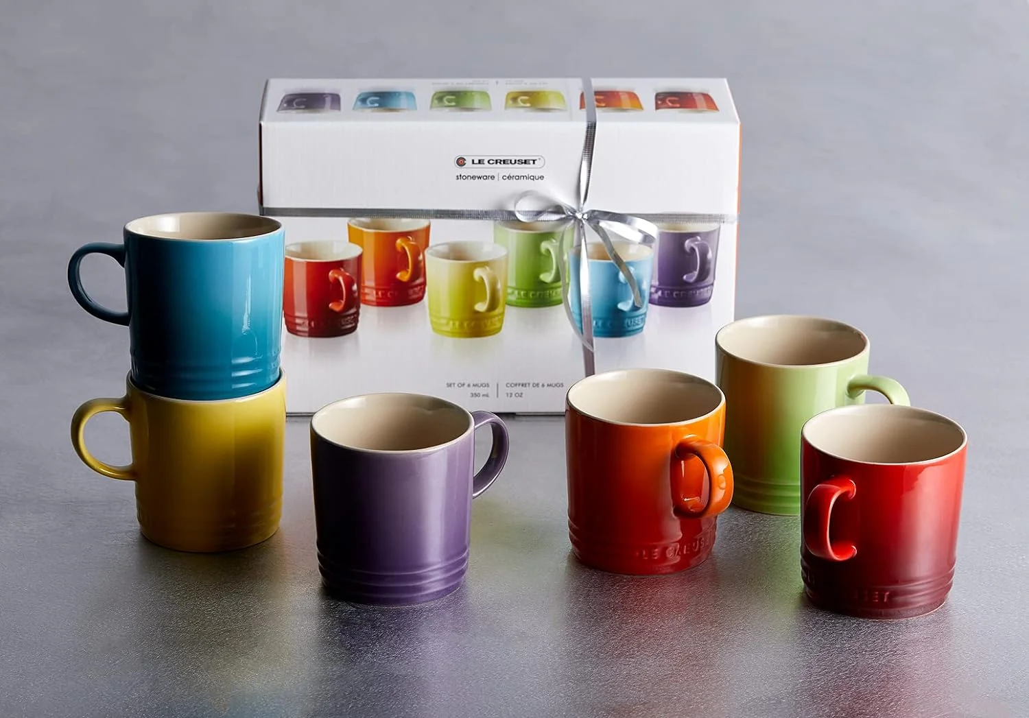 Le Creuset Set de 6 tazas s Arcoíris de cerámica de gres, 0, 35L, 79114358359030 - Imagen 4