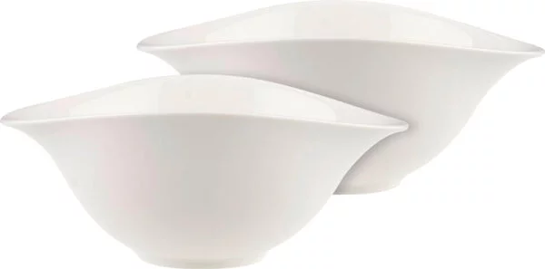 Villeroy & Boch Vapiano Ensaladera/ Fuente De Servir Juego De 2 Blanco, Apto Para Lavavajillas, Apto Para Microondas, Juego Cuencos, Cuencos Blancos, Bol Blanco, Premium Porcelain